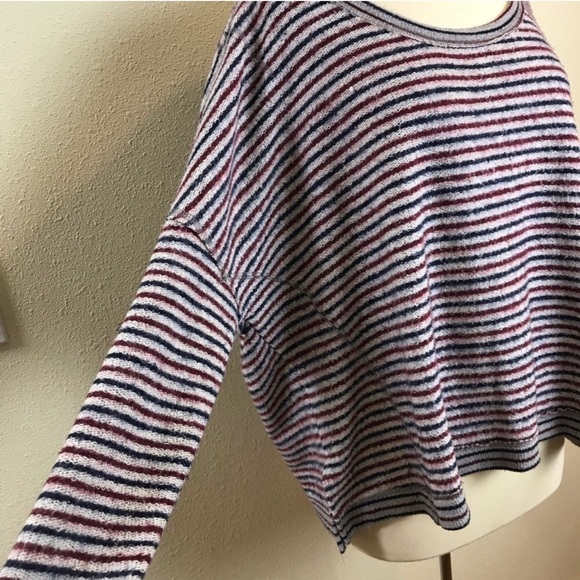 Free people box oversize striped top Sz S - Picture 3 of 5